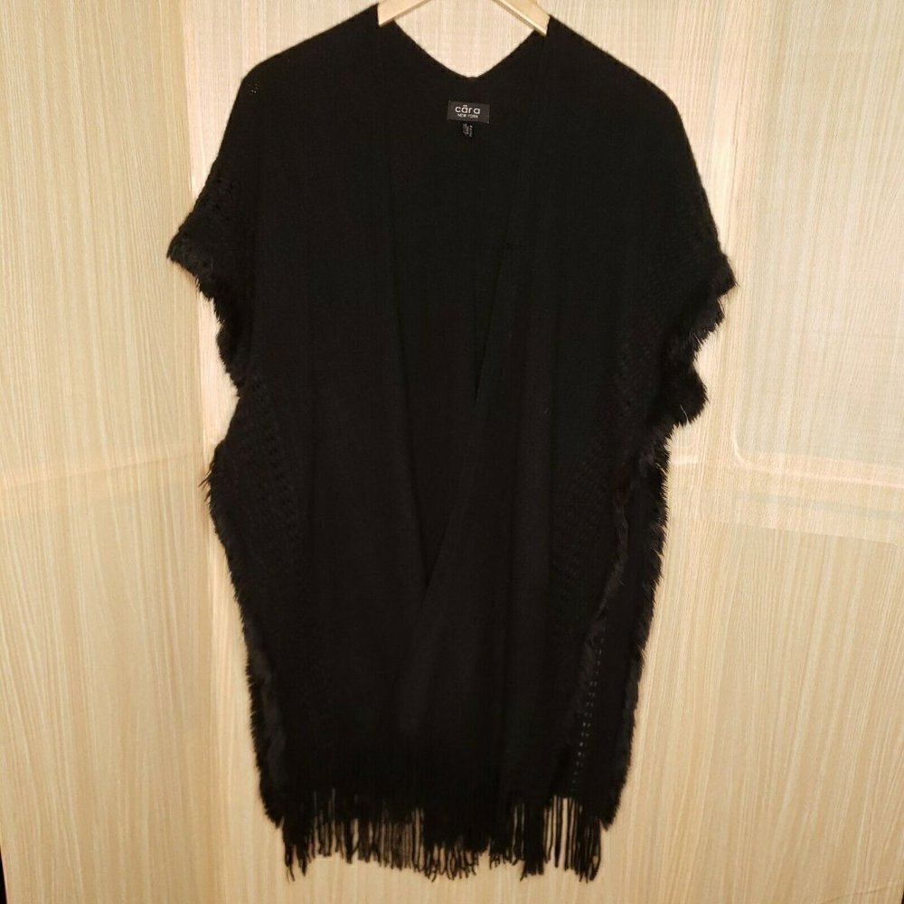 Cara New York Womens Black Sweater Poncho One Size